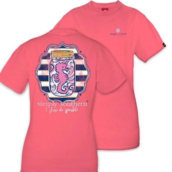 NWT! Simply Southern Sparkle Seahorse Tee - Picture 4 of 6